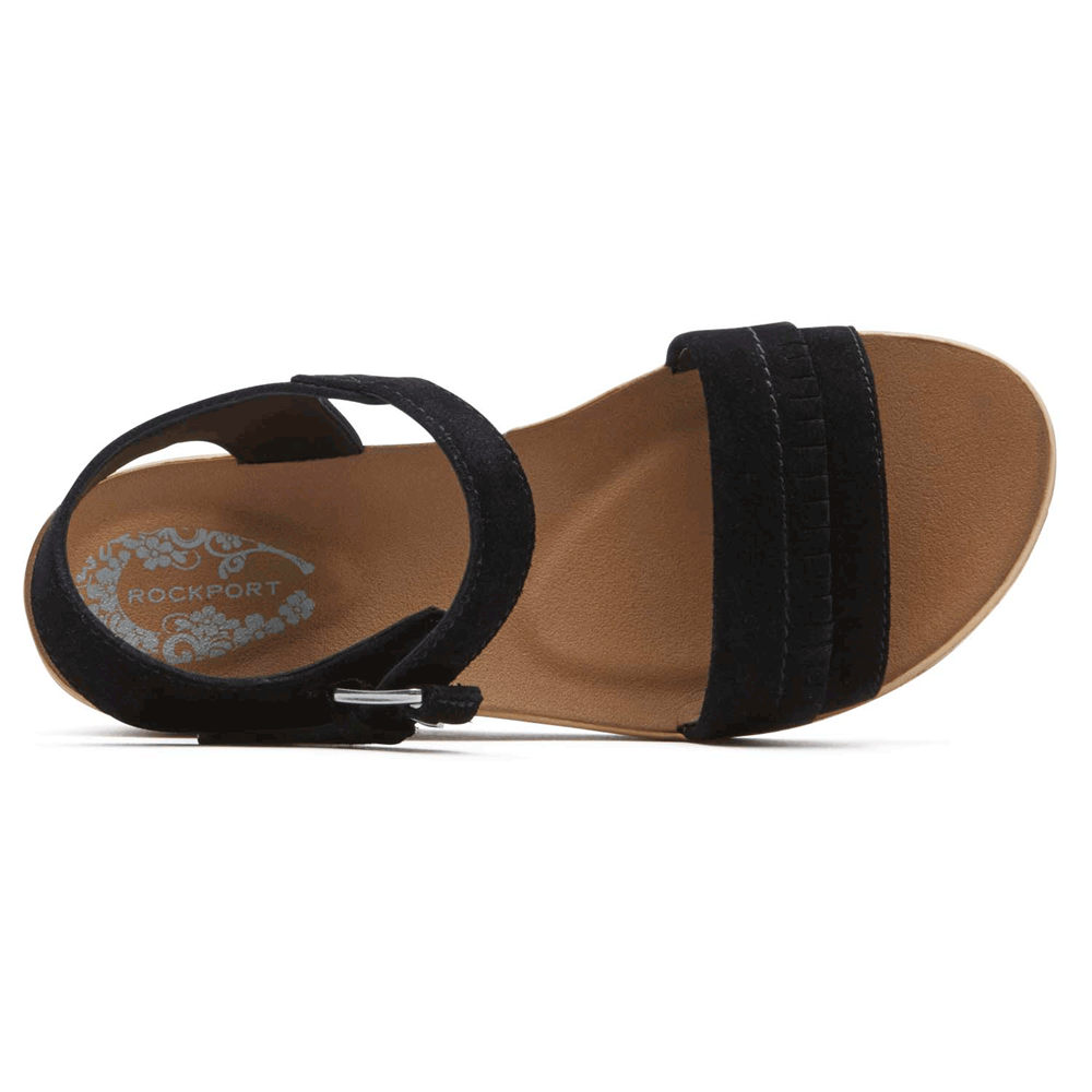 Sandálias Rockport Mulher Pretas - Weekend Casuals Lanea Quarter-Strap - 51869MGUP